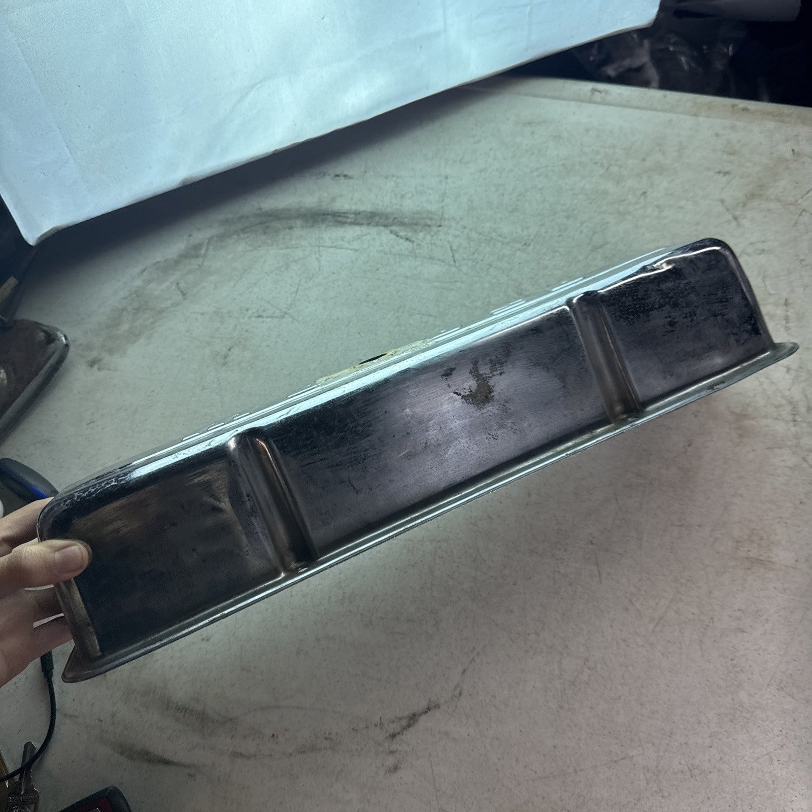 Vinyage Moroso Chrome Steel Valve Cover SCTA1