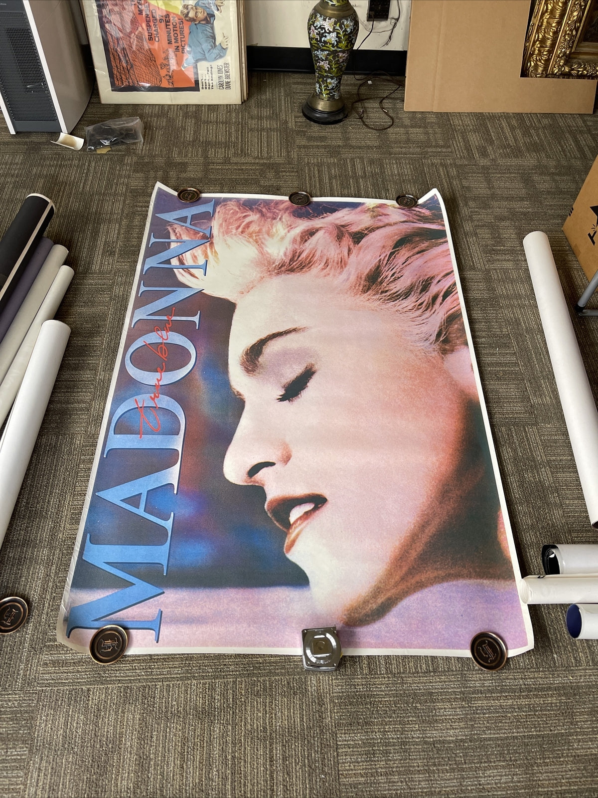 #81 1986 MADONNA True Blue Record Subway Promo POSTER Original 40 X 60” RARE0