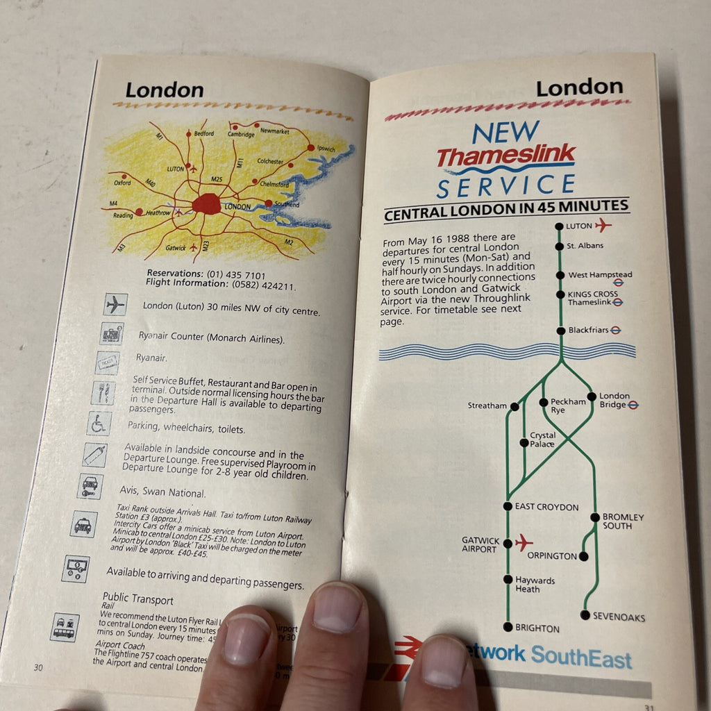 Ryanair AIRLINE May 1988 TIMETABLE SCHEDULE Brochure flight cover2