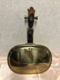 Vintage Brass Fry Sauce Pan Hinged Lid Carved Handle 7.5”x5.5”0
