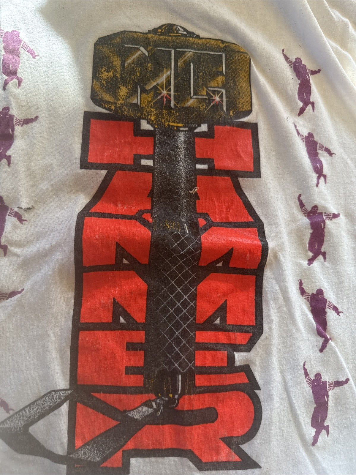 Vintage 80s MC Hammer Too Hot To Touch Tour Concert Rap T-shirt Size L White1
