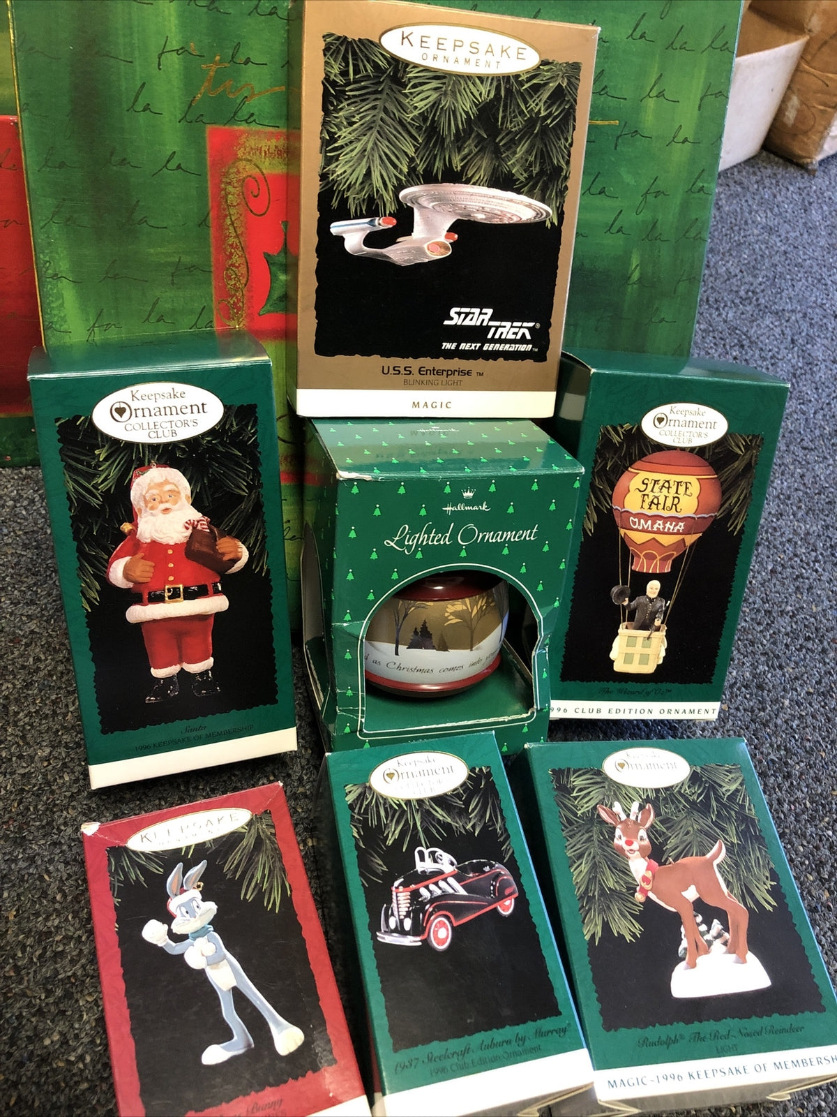 Mixed Lot 7 Hallmark Keepsake Ornaments Collections Club - Star Trek Etc.0