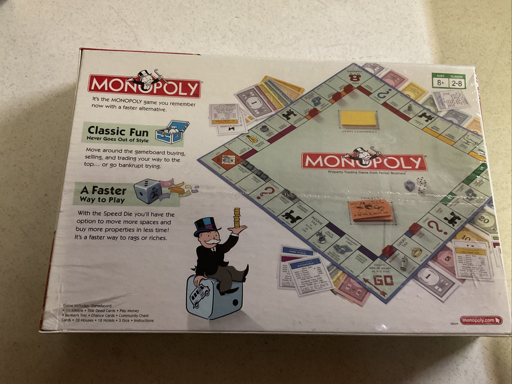2007 Monopoly Play Faster with New Speed Die Version Board Game Brand NEW Sealed2