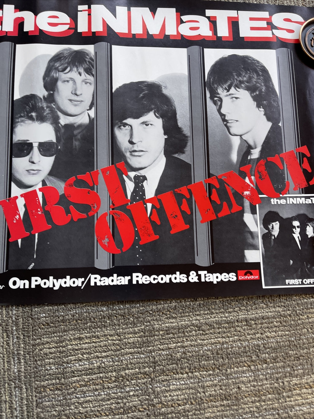 #151 1979 The Inmates First Offense Record Store Promo Poster 17” X 22” Punk5