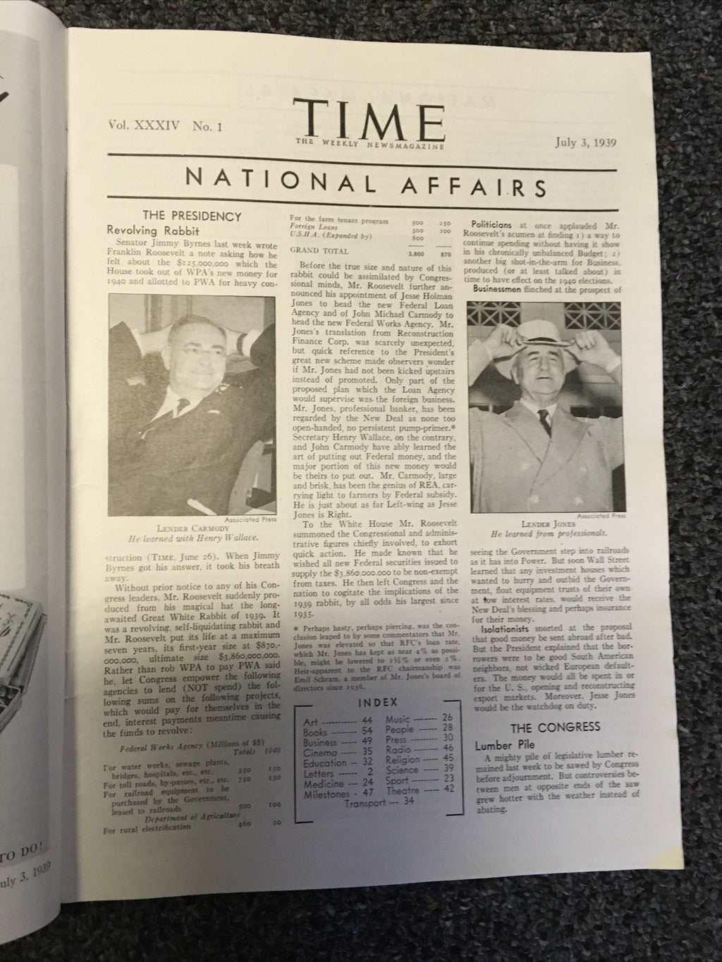 Time Magazine July 3 1939 Biologist Edwin Conklin LOU GEHRIG3
