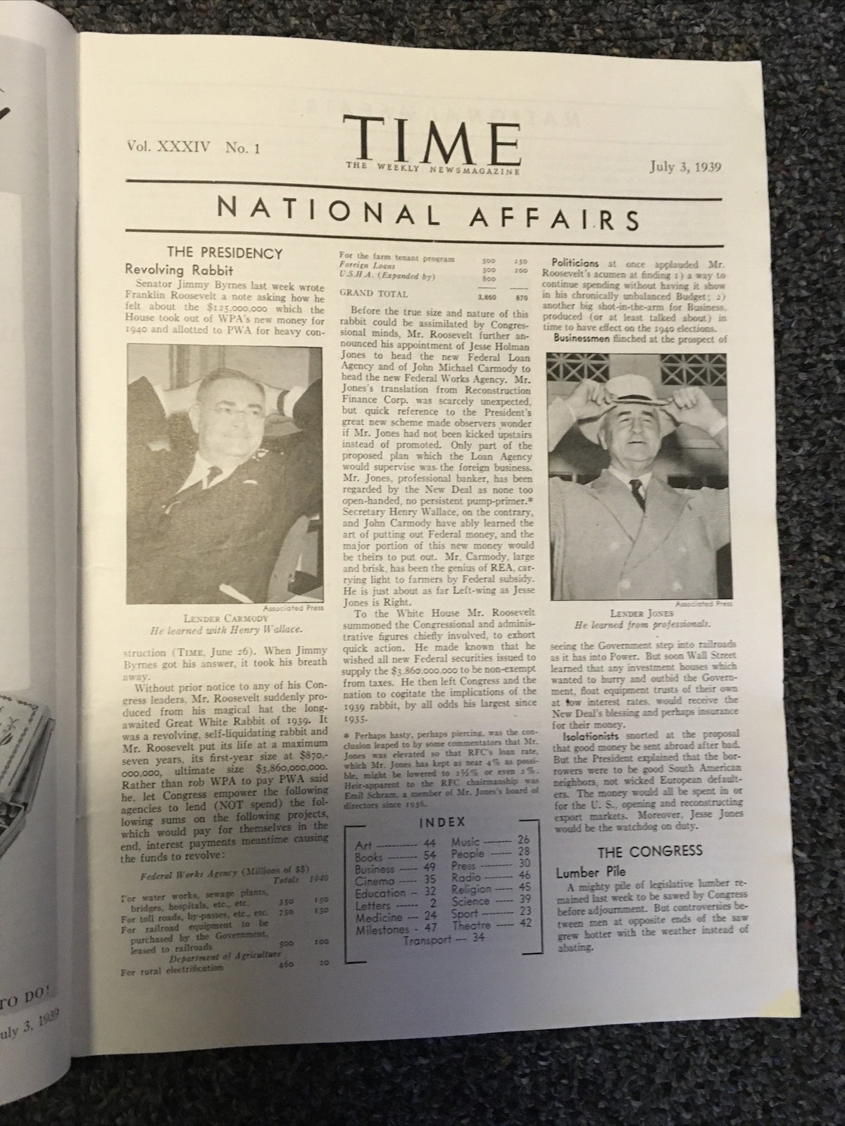Time Magazine July 3 1939 Biologist Edwin Conklin LOU GEHRIG3