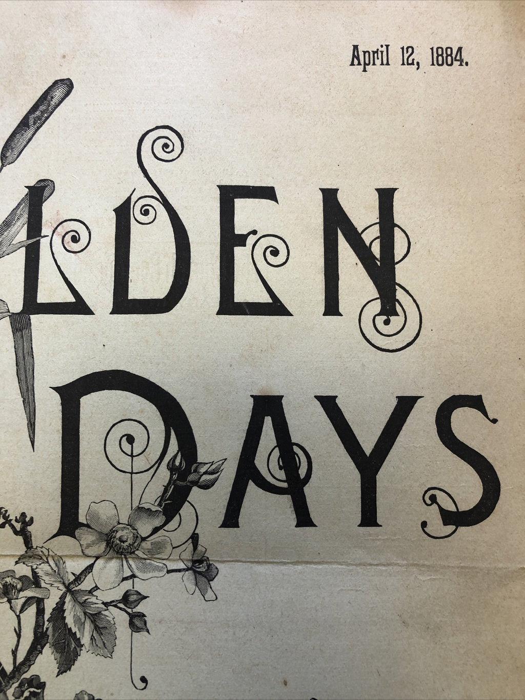 Vintage Rare Golden Days for Boys and Girls, Vol. V, No. 19, April 12th 1884 Pap2