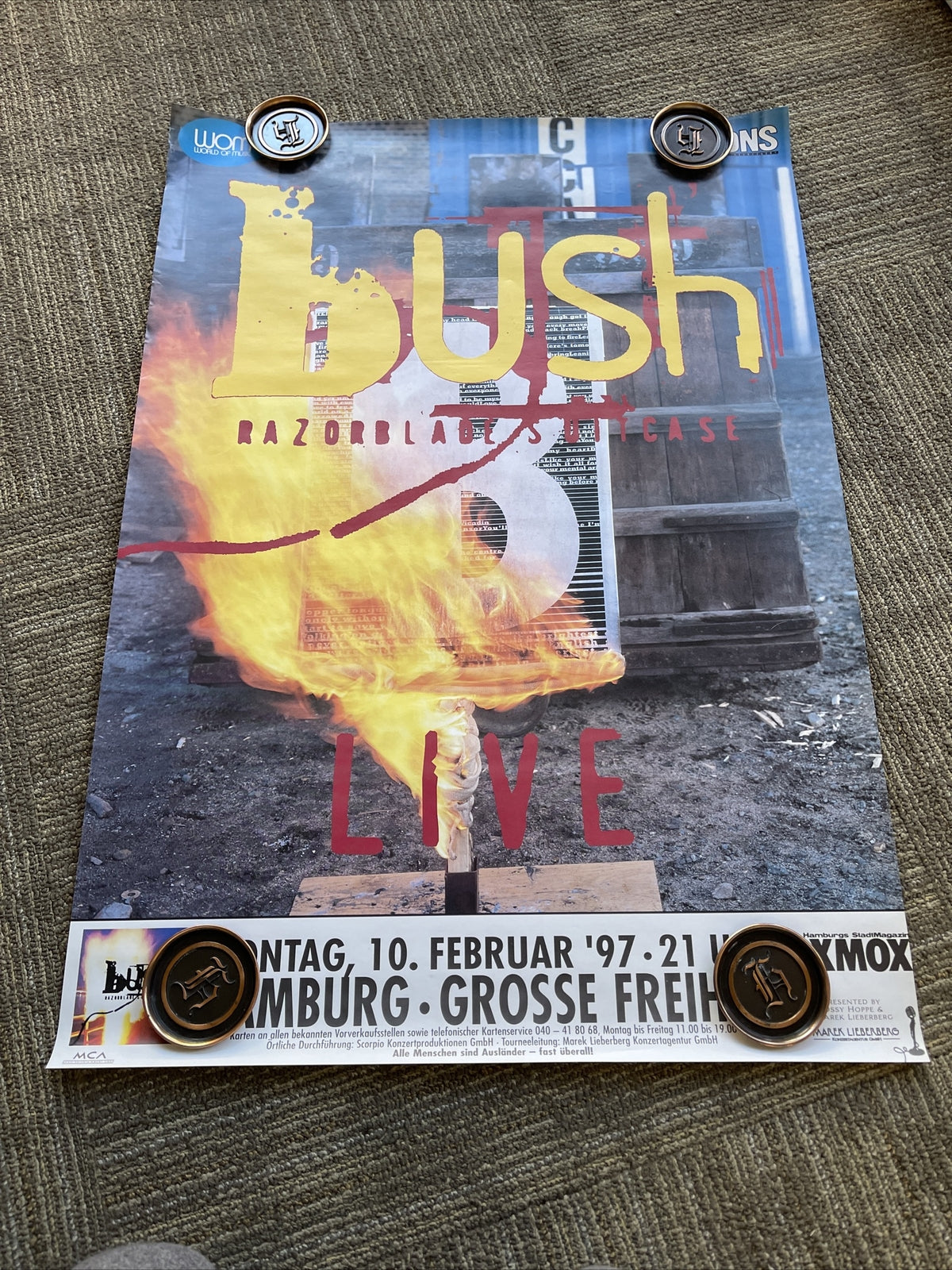 #6 1997 Bush Razor blade Suitcase Record Store Tour Promo Poster 23”x33”6