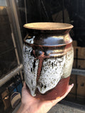 Vintage Stoneware Drip Glaze Art Pottery Vase 7”x4.5”0