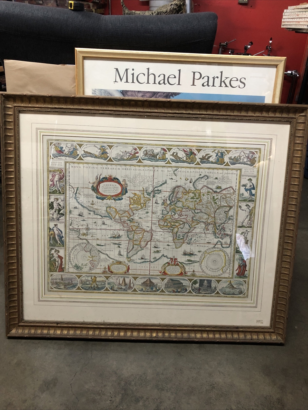 Nova Totius Terrarum Orbis Geographica AC Hydrographica Tabula W Frame 36.5x30.50