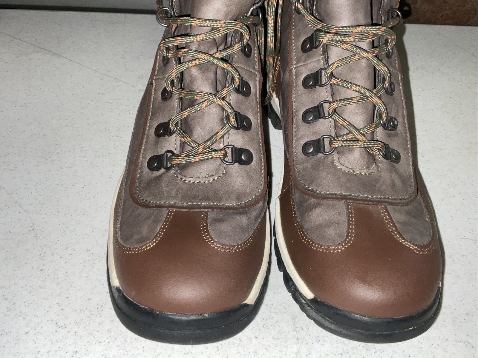 Calvin Klein Jeans BOOT Size 11.5 M Brown  leather lace-up NEW6