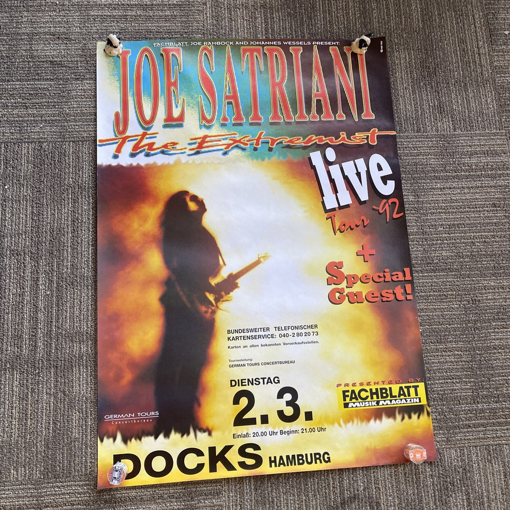 #142 1992 Journey Joe Satriani Extremist Record Store Tour Promo Poster 33x23”0