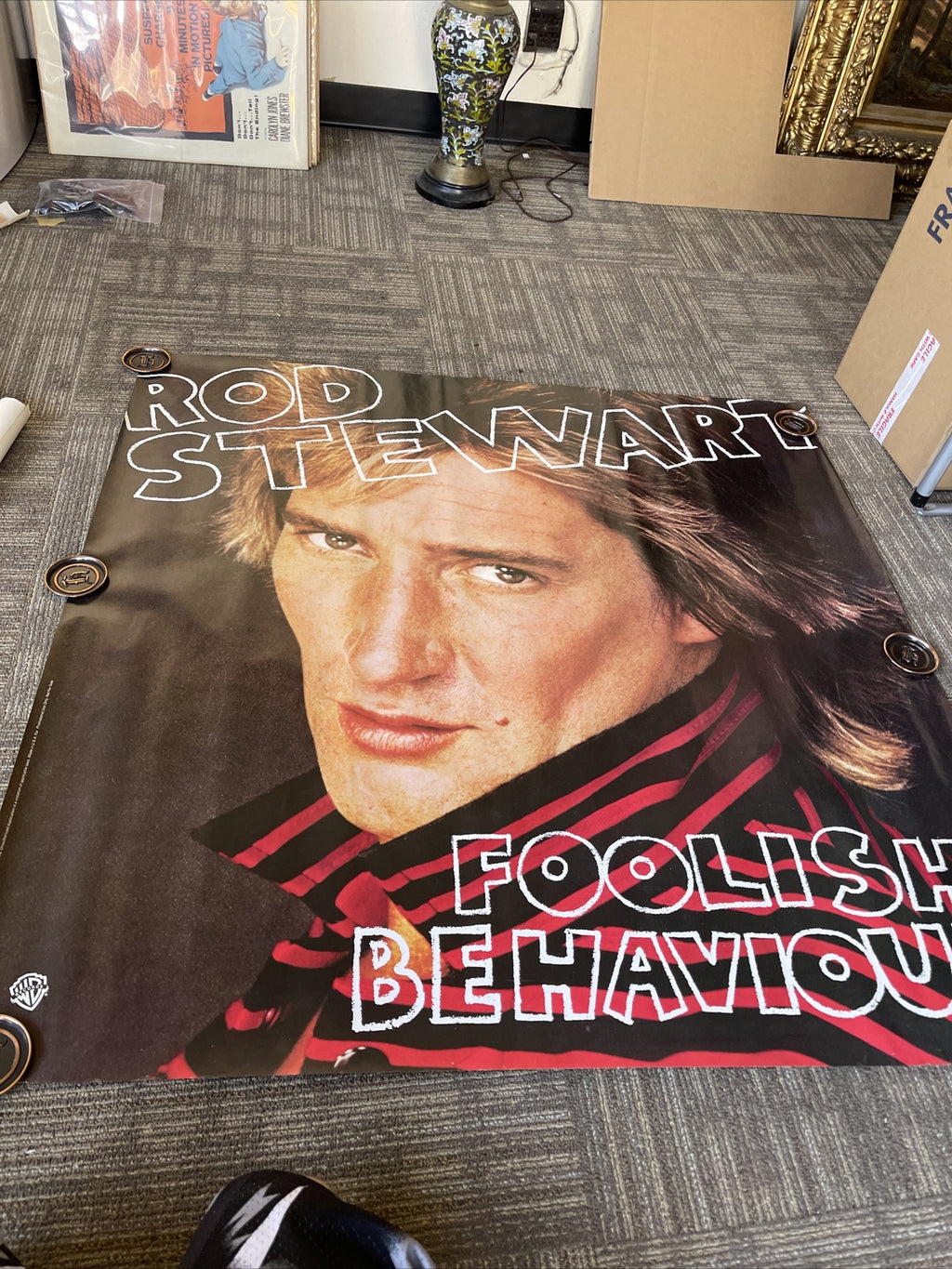 #198 Rod Stewart 1980 Foolish Behaviour Original Subway Promo Poster 48”0