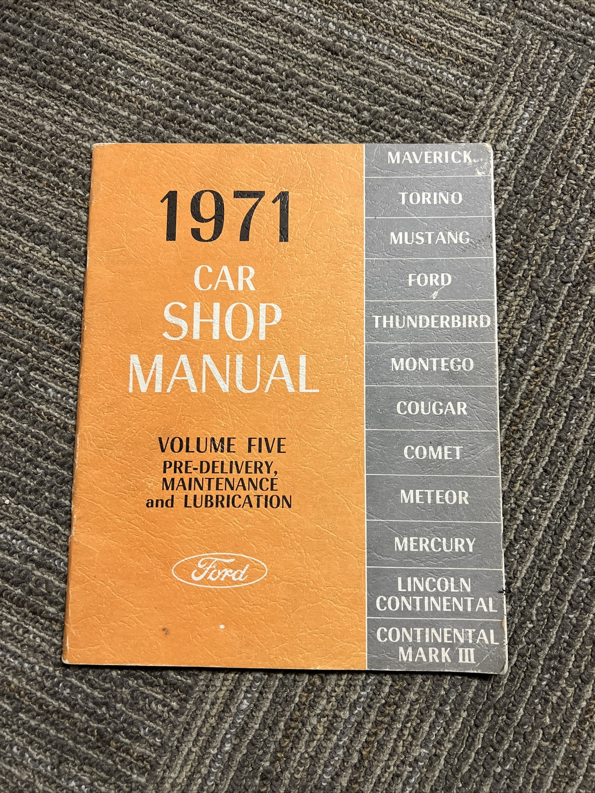 1971 Ford Car Volume 5 Shop MANUAL Vintage car automobile repair0