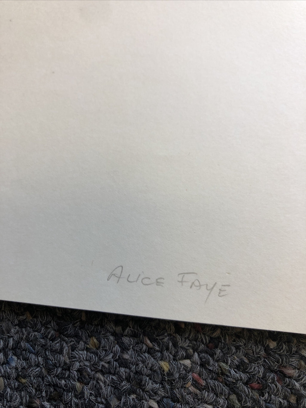 Rare Original Unpublished Photo Of ALICE FAYE Photograph Glamour Shot 8”x6.5”6