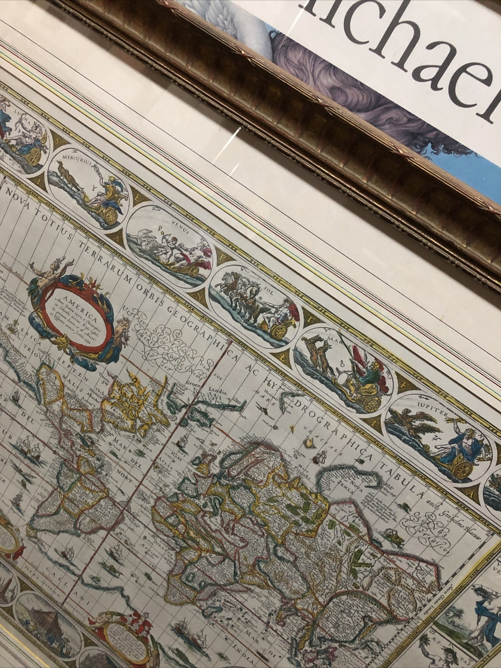 Nova Totius Terrarum Orbis Geographica AC Hydrographica Tabula W Frame 36.5x30.52