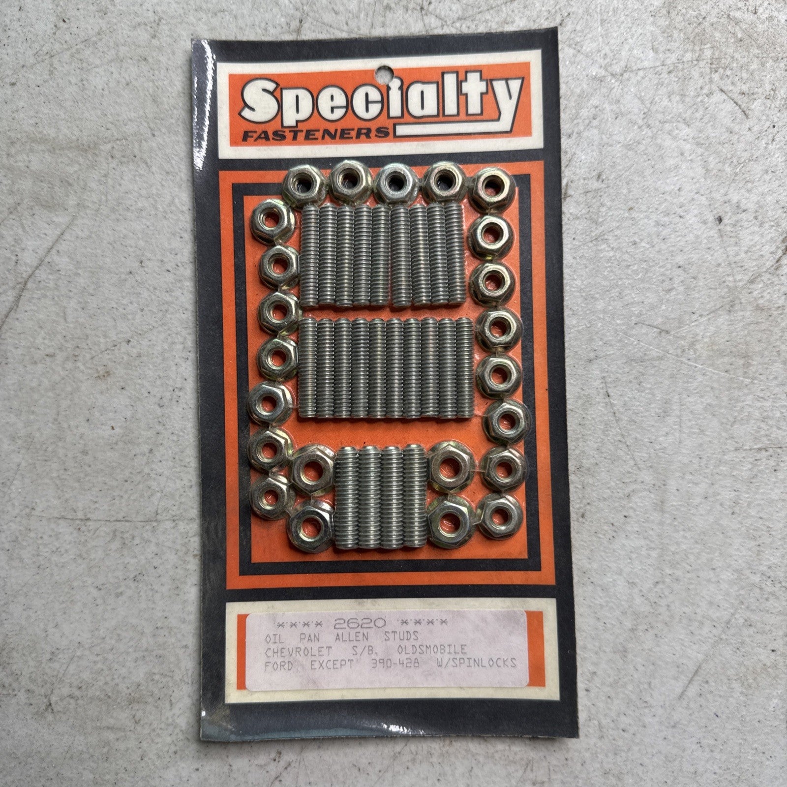 Specialty Fasteners 2620 Oil Pan Allen Studs Chevrolet S/B, Oldsmobile, Ford0
