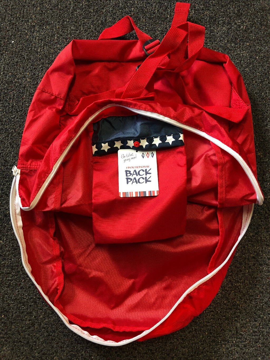 Wemco Frontiersman Lightweight Waterproof Foldable Backpack Red US Flag Theme3