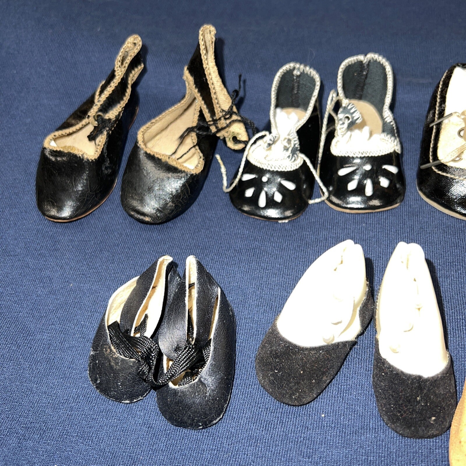 Lot of 6 Antique and Vintage Doll Shoes Unique Various Conditions Similar Sizes1