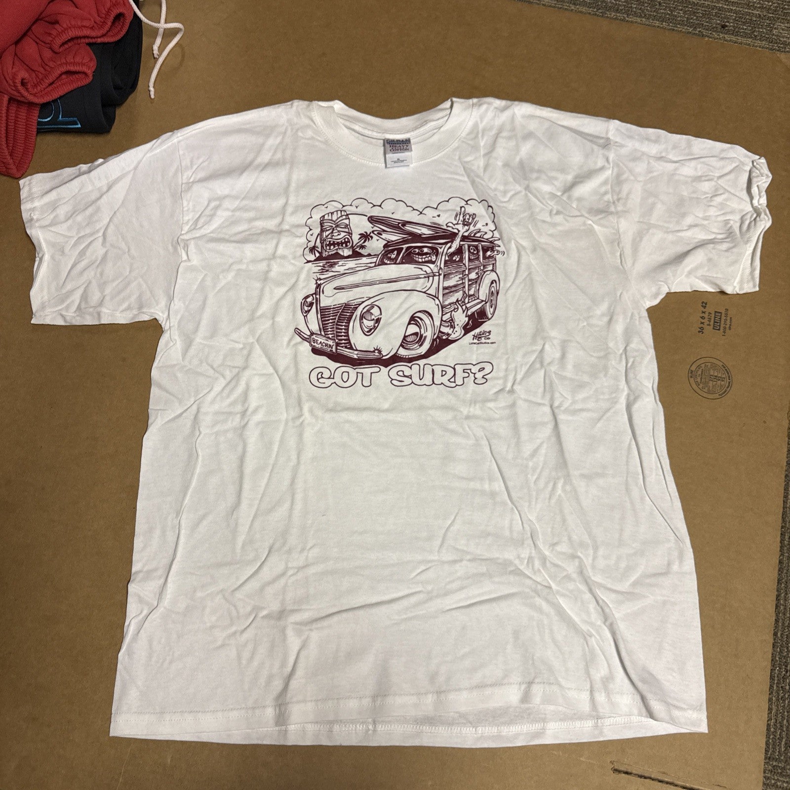 Vintage 1970-80s New XL Got Surf? Woody Car Beach Hot Rod Gildan Heavy Cotton0
