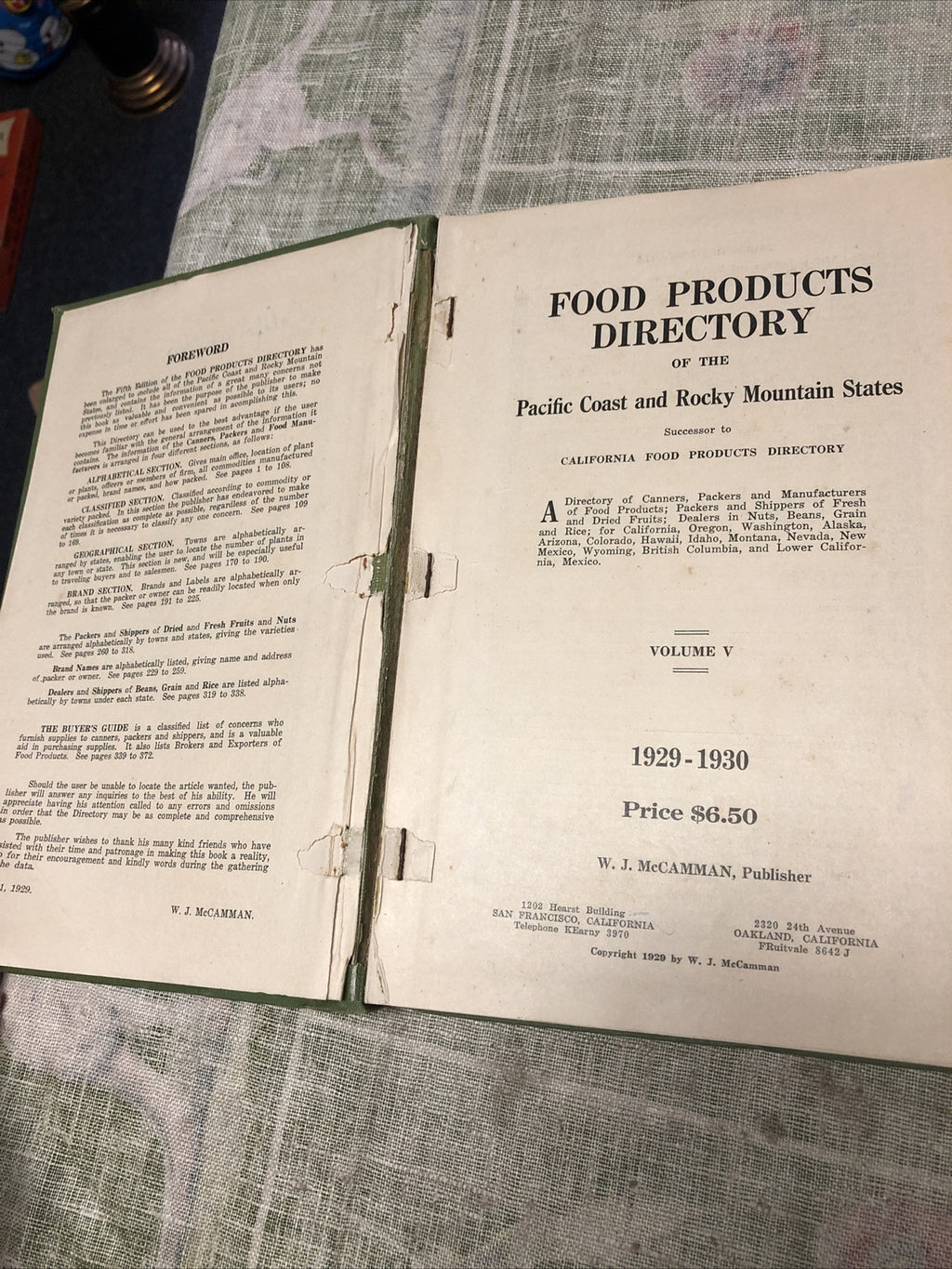 Rare Vintage Food Products Directory 1929-1930 Book2