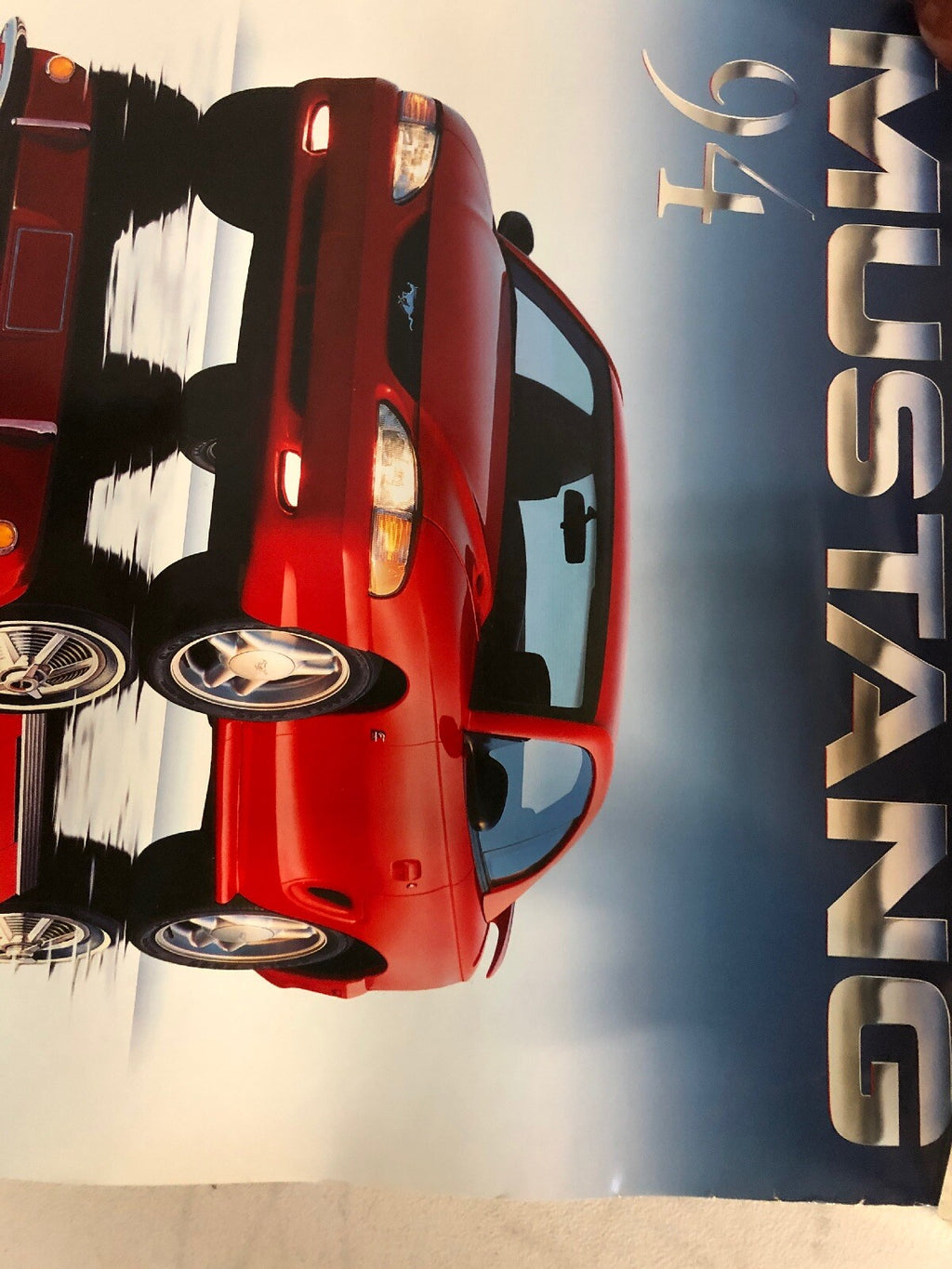 1994 and 64 1/2 FORD MUSTANG  19" x 24" Promotional POSTER Reflection Rare2
