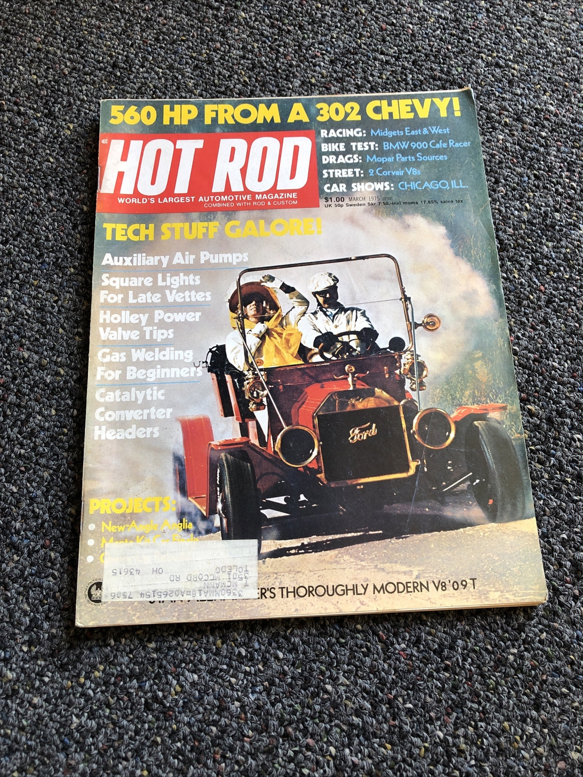 Vintage Hot Rod Magazine, March 1975, 302 Chevy0