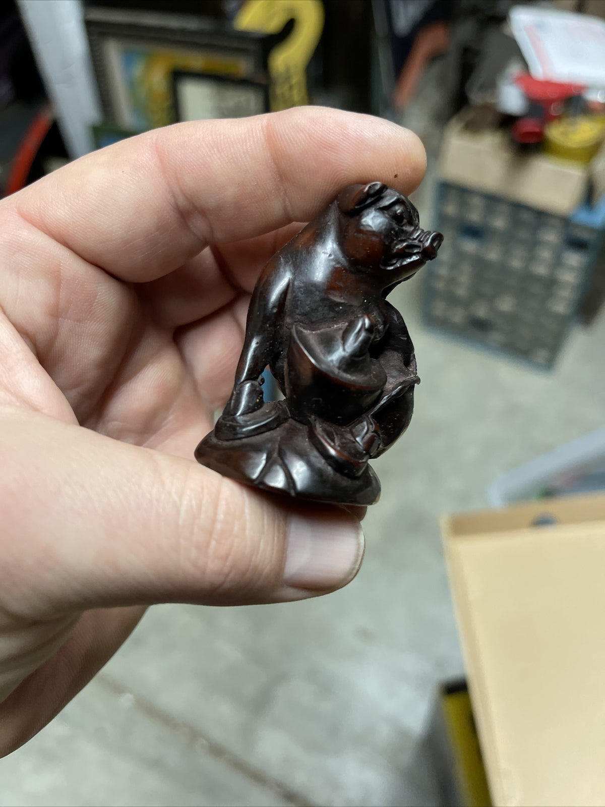 Vintage Zodiac + Buddha Figure Lot Asian Rosewood Red Resin Feng Shui Chinese1