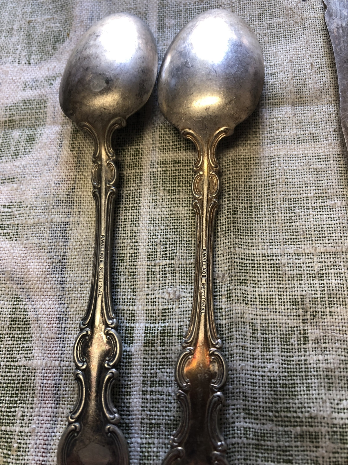 Antique R Wallace Spoons & Knife Lot Of 3 Silverware2
