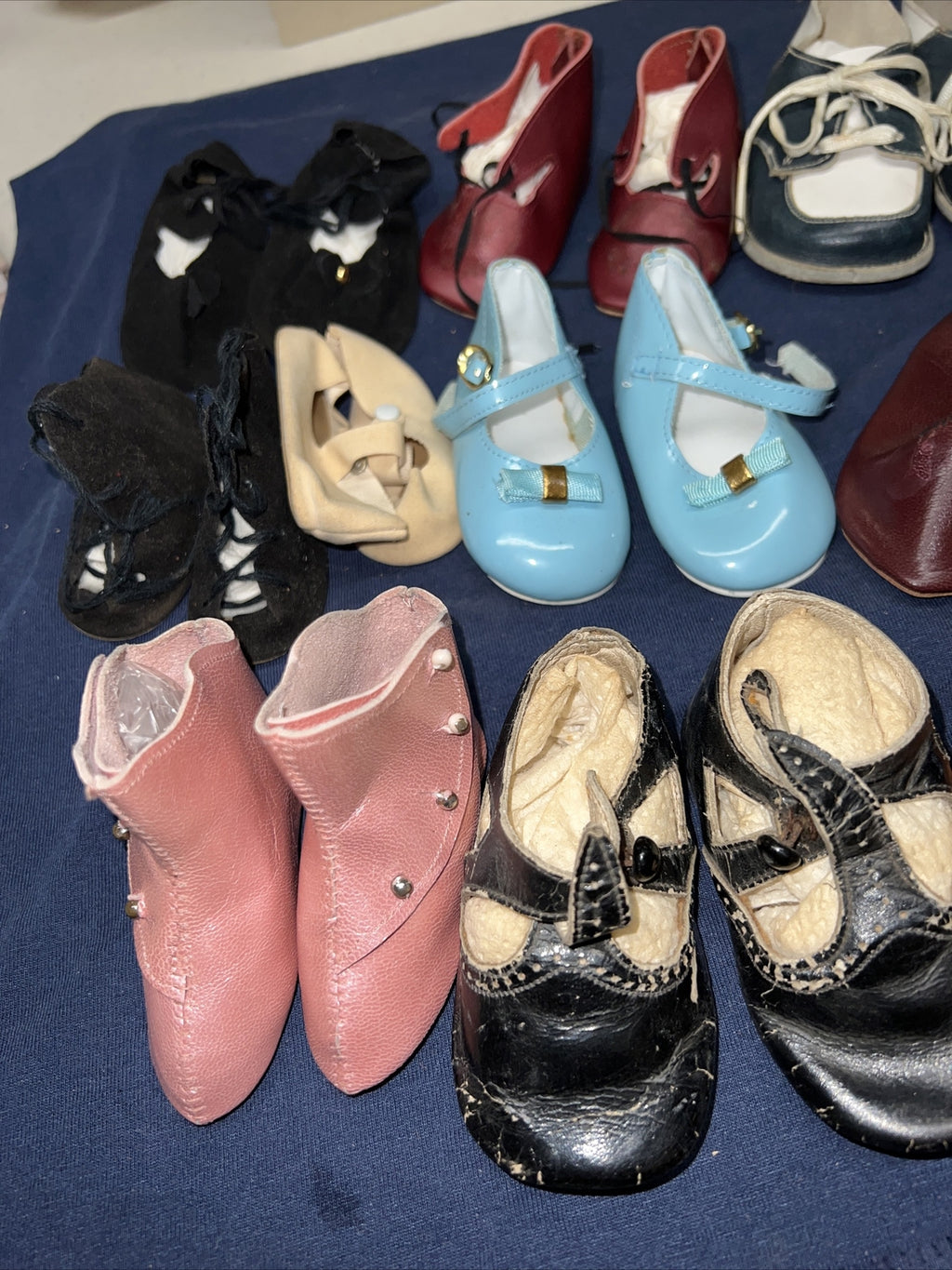 Lot of 16 Vintage Antique Doll Shoes and Shoe Accessories 1