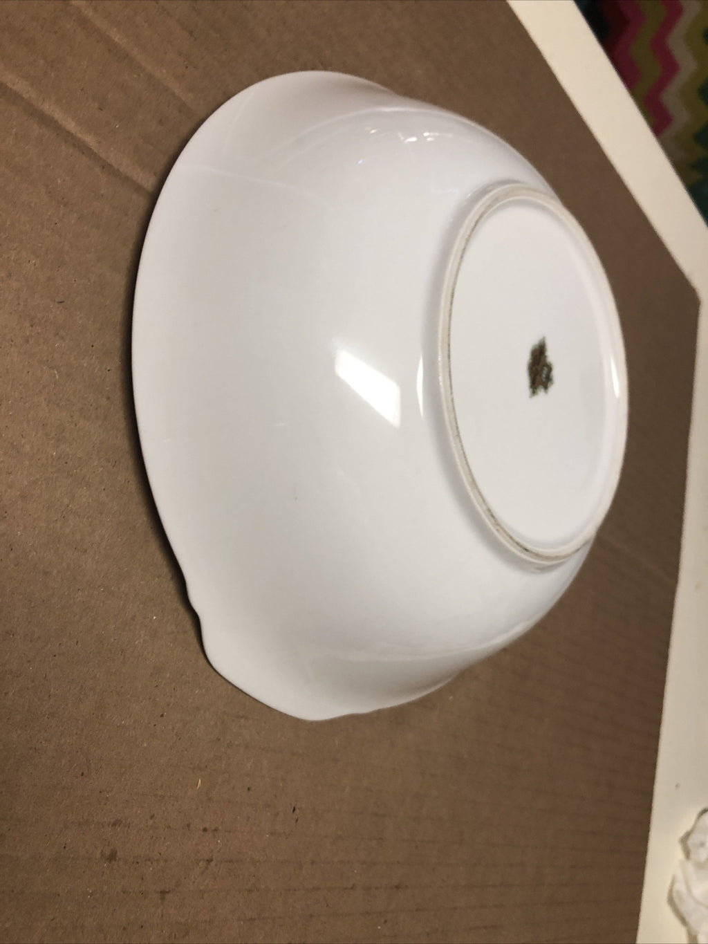 Vintage Meitro China Round Dish Bowl Japan Flower Design With Gold Trim 9”7