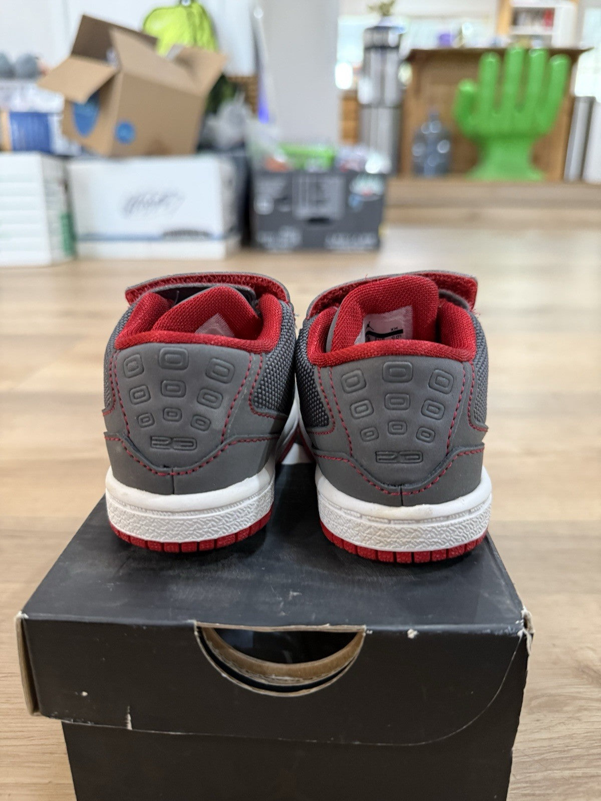 Nike Air Jordan Sneakers Toddler US Size 4C Grey Red 351028-0173