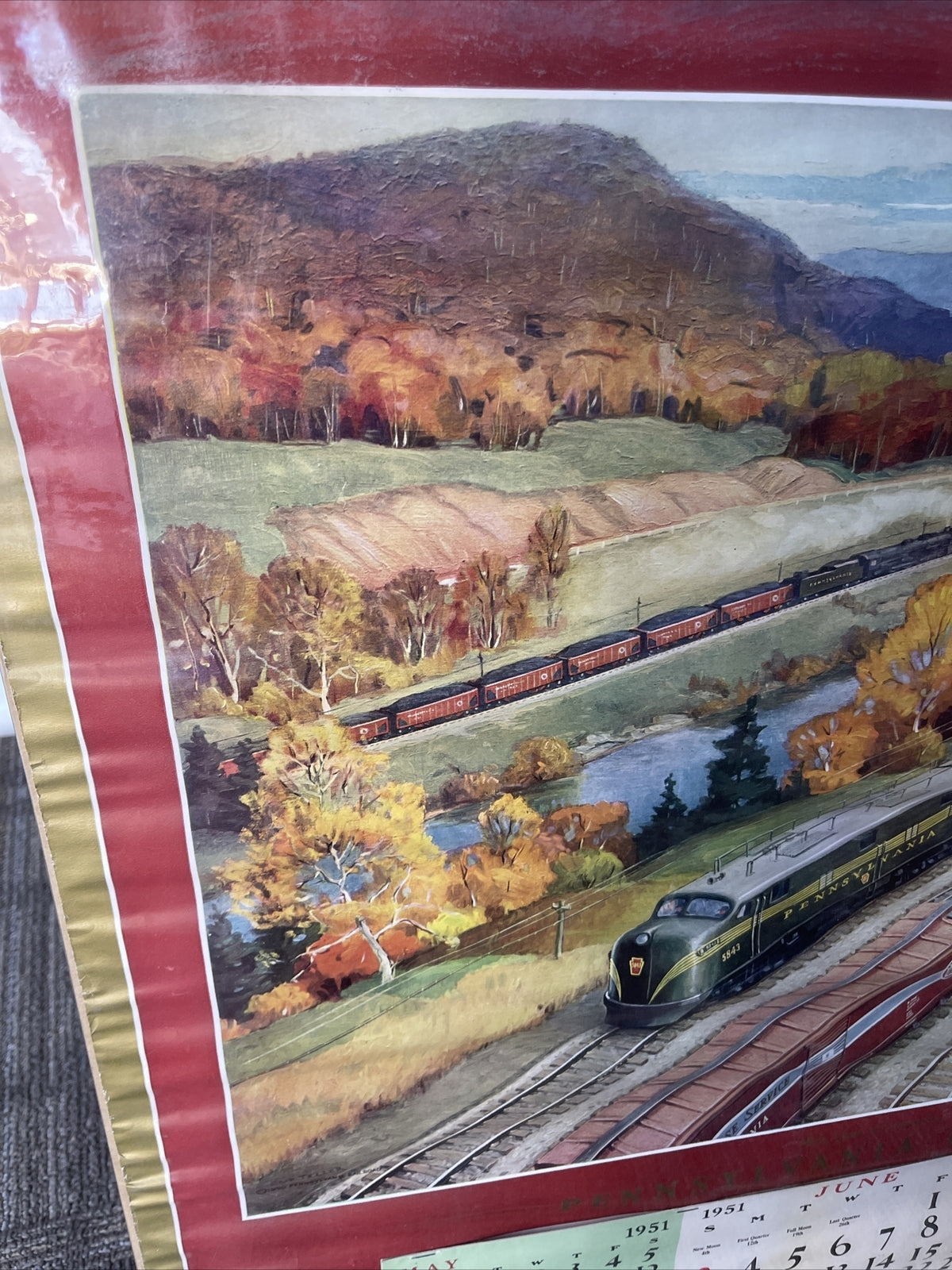 1951 Pennsylvania Railroad (PRR) Large Format Calendar Rare1