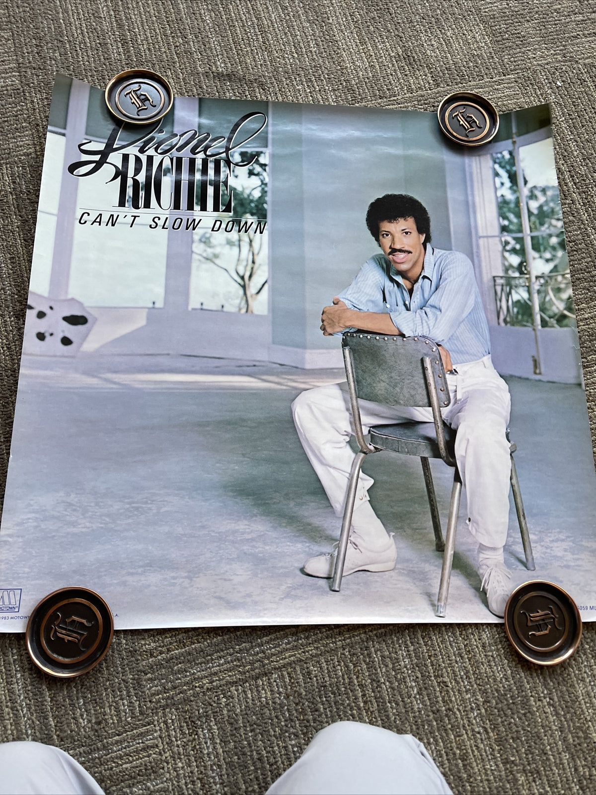 #8 1983 LIONEL RICHIE  Can’t Slow Down Record Store Promo Poster 24”6