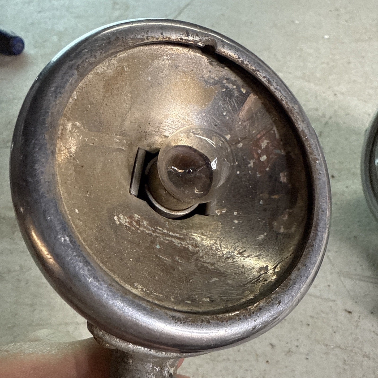 Small Chrome Fender Light 1930's Bolt On One Missing Lens2