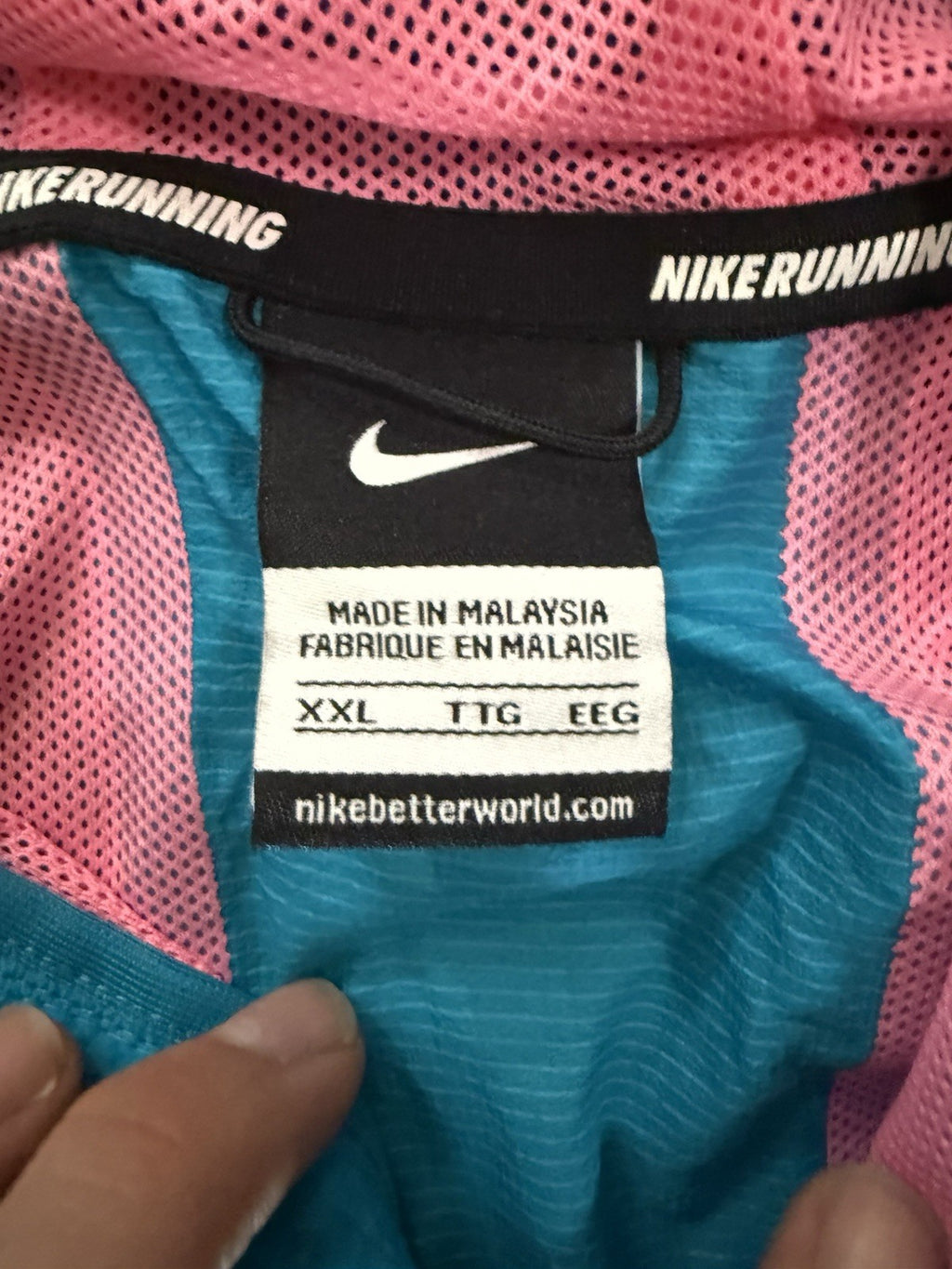 Nike Jacket Mens Large Blue Pink Cyclone Running Windbreaker Lightweight Active1