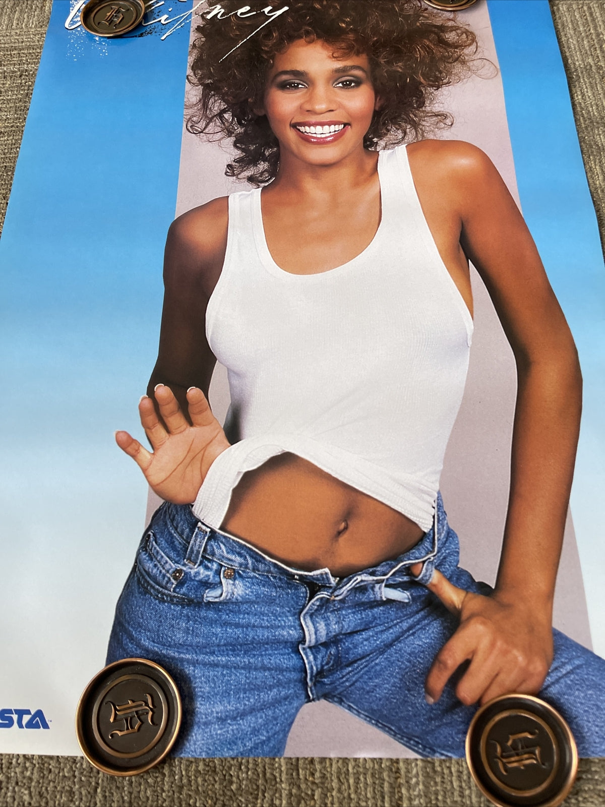 #149 1987 Whitney Houston Record Store Promo Poster 36” X 24”  Artista5