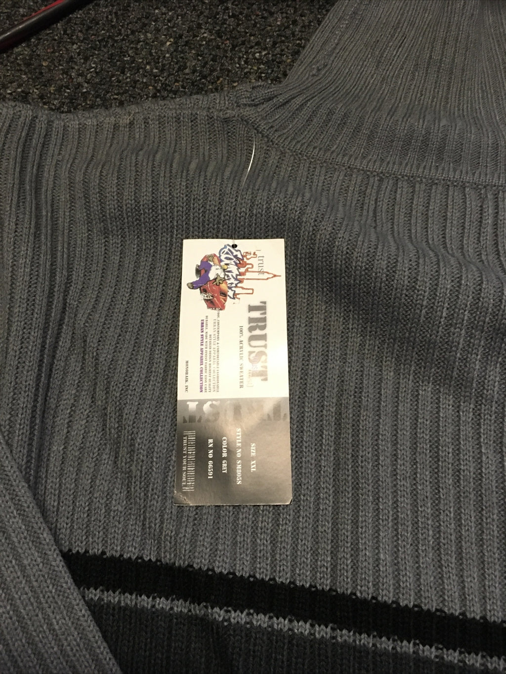 Nos 90s Trust Soft Acrylic Blend Sweater Mock Neck Medium Silver Men’s XXL2