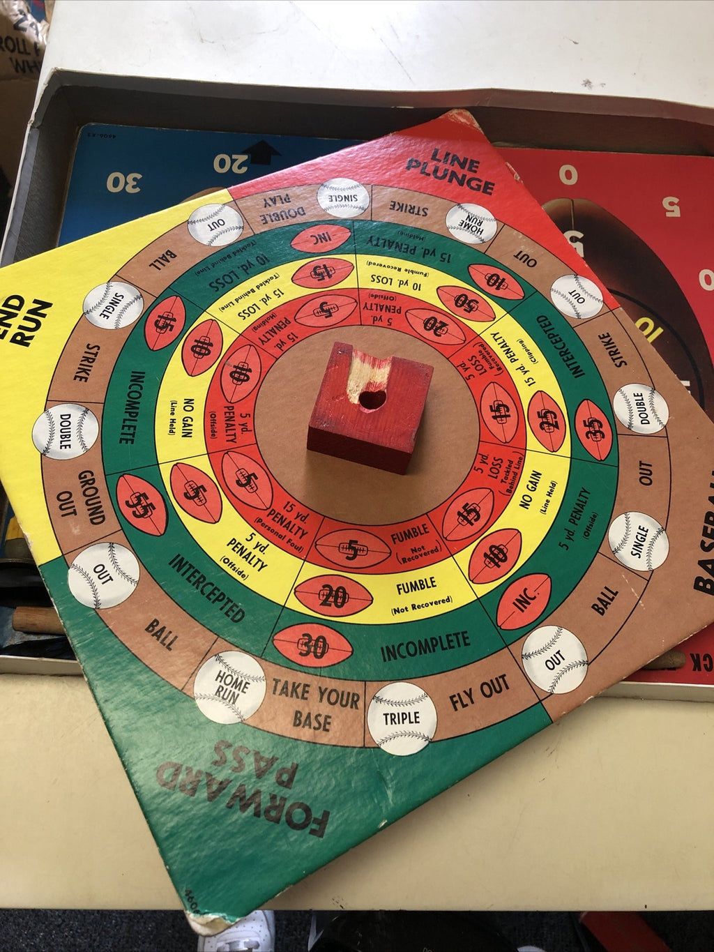 RARE Milton Bradley 1956 Baseball and Football with darts3
