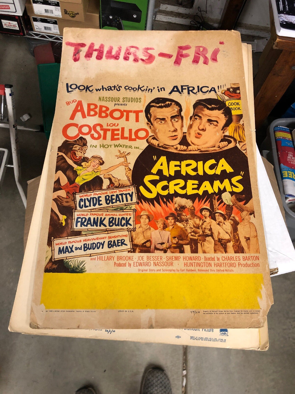 AFRICA SCREAMS 1949 ORIGINAL 14X22 MOVIE POSTER BUD ABBOTT LOU COSTELLO0