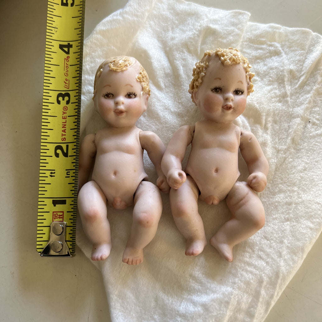 Vintage Pair of Anatomical Bisque Babies Brother and Sister Twins - Marie Berger10