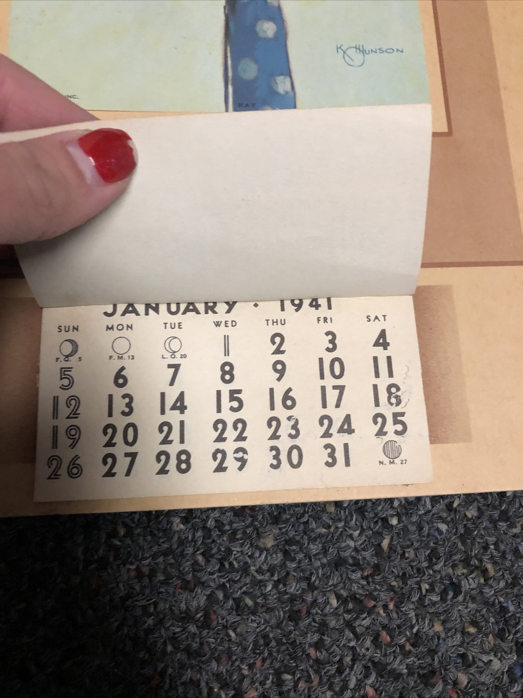 Lot Of 3 Vintage 1941 Pannabecker Food Market Calendars Howard Connolly3