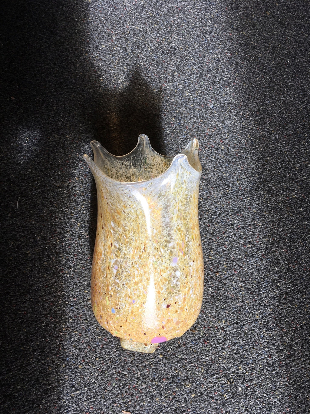 Vintage Hand Blown Murano Style Glass Vase 8.5”x5”2