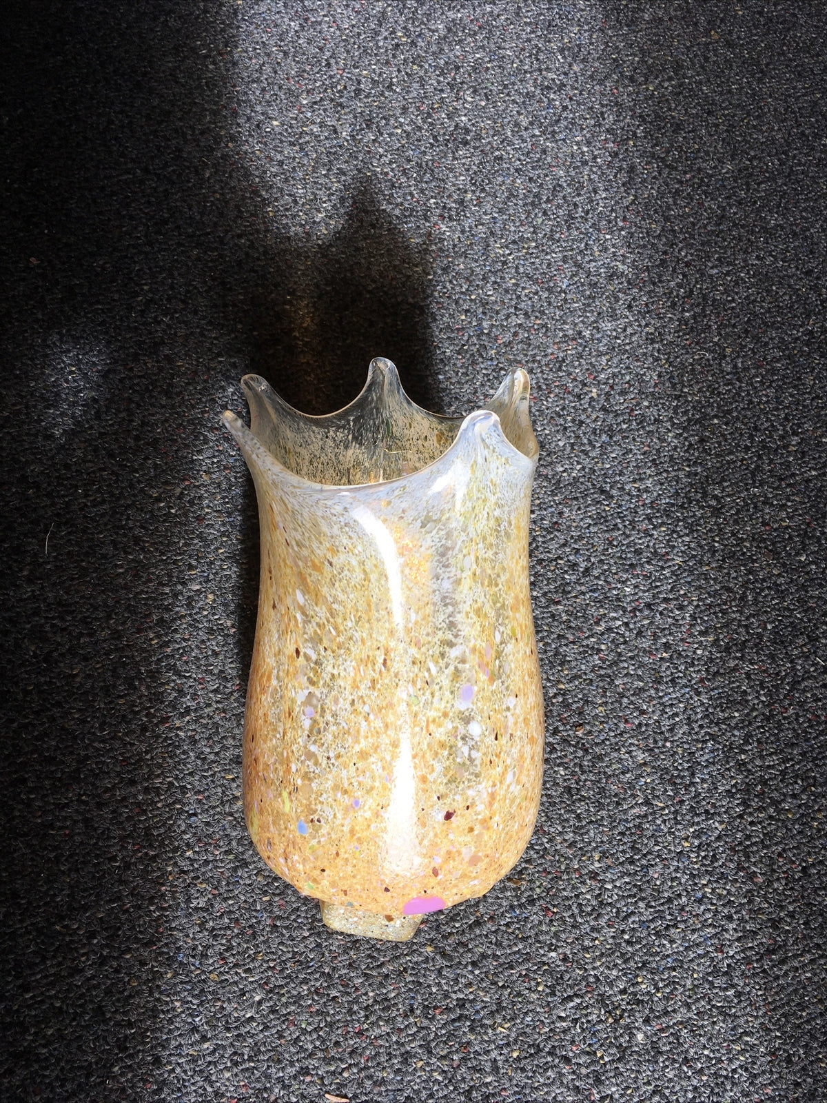 Vintage Hand Blown Murano Style Glass Vase 8.5”x5”2