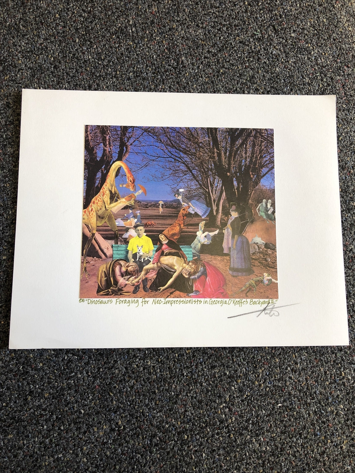 1991 Artist BARRY KITE Signed Art Print “Dinosaurs” Pop Art 14”x11”0
