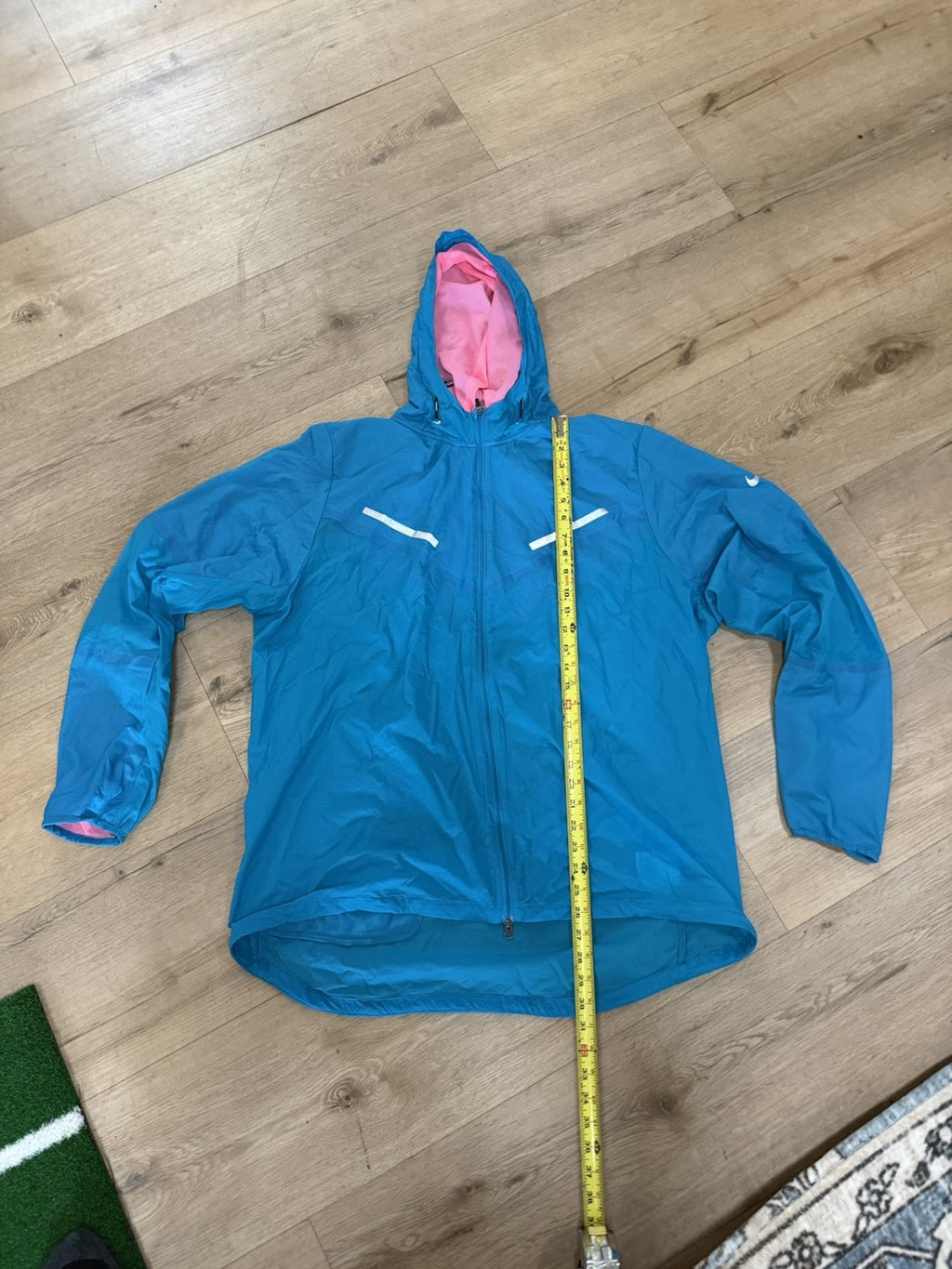 Nike Jacket Mens Large Blue Pink Cyclone Running Windbreaker Lightweight Active3