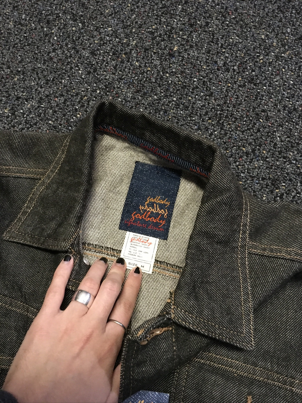 Nos vintage Godbody faded 90s button up jean Pop jacket Grey Brown size M2