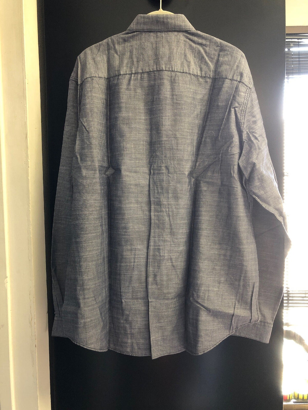 Mens Dress Shirt Pronto Uomo Blue NOS NWT Gray Stripe XL3