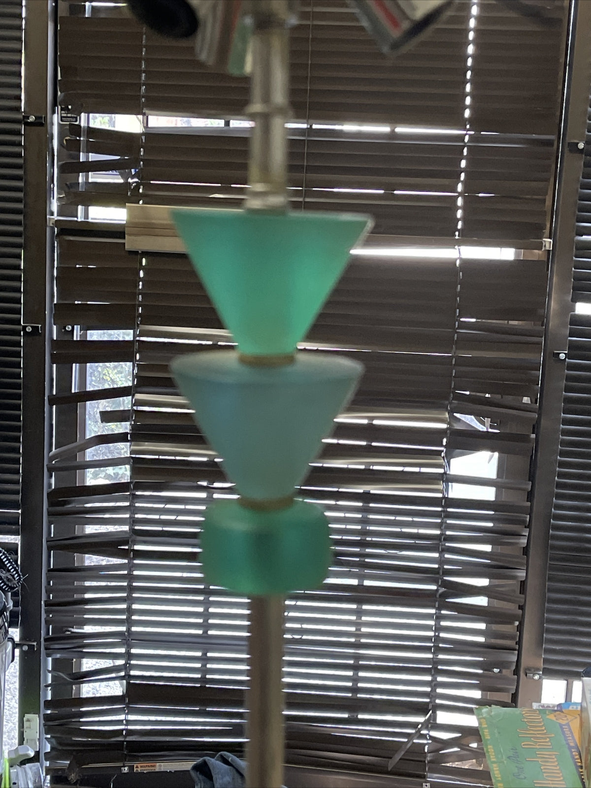 True Vtg MCM Atomic Chrome Blue Celluloid Skyscraper Lamp 3 Bulb Articulated4