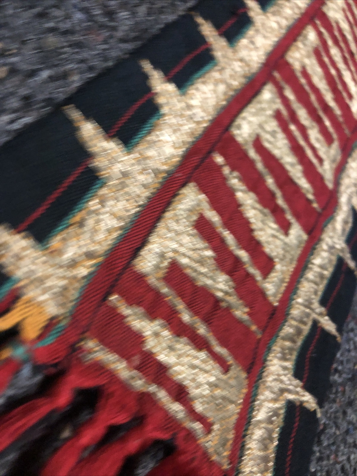 Vintage Indian Hand Embroidered LARGE SCARF 64”3